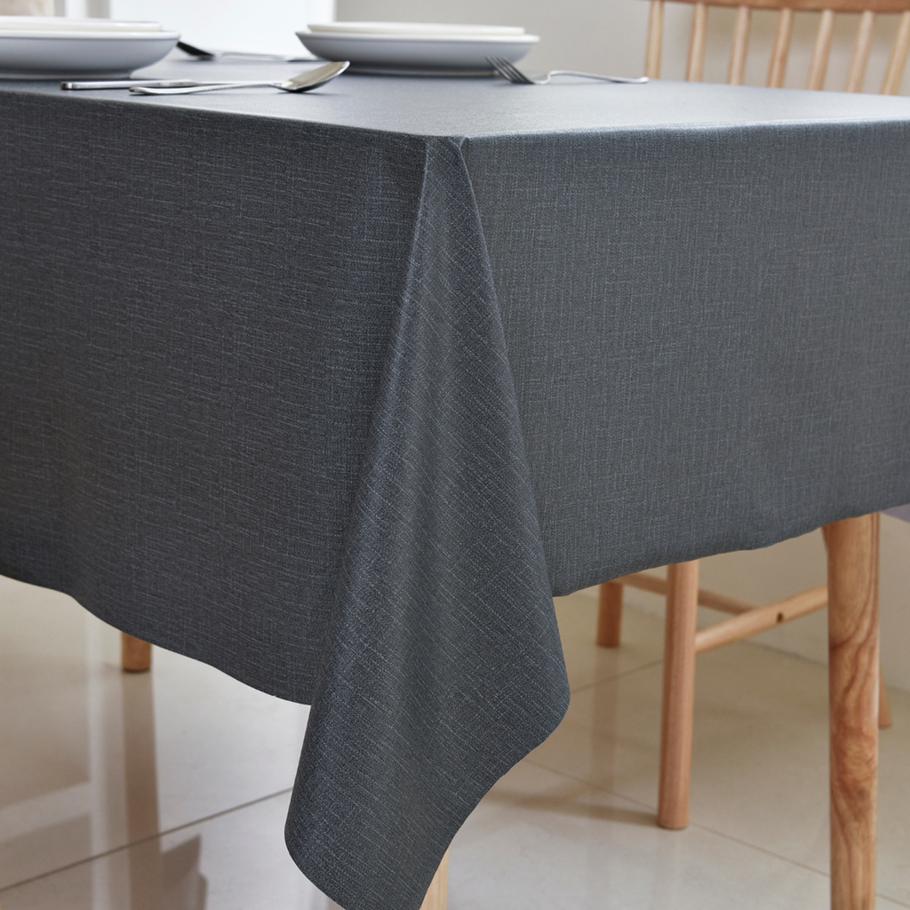PVC Solid Color Tablecloth-Black