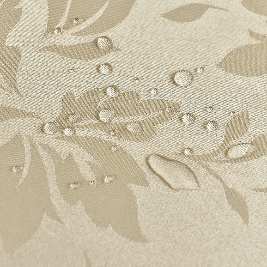 Classic Floral Jacquard Tablecloth – Champagne (Round)