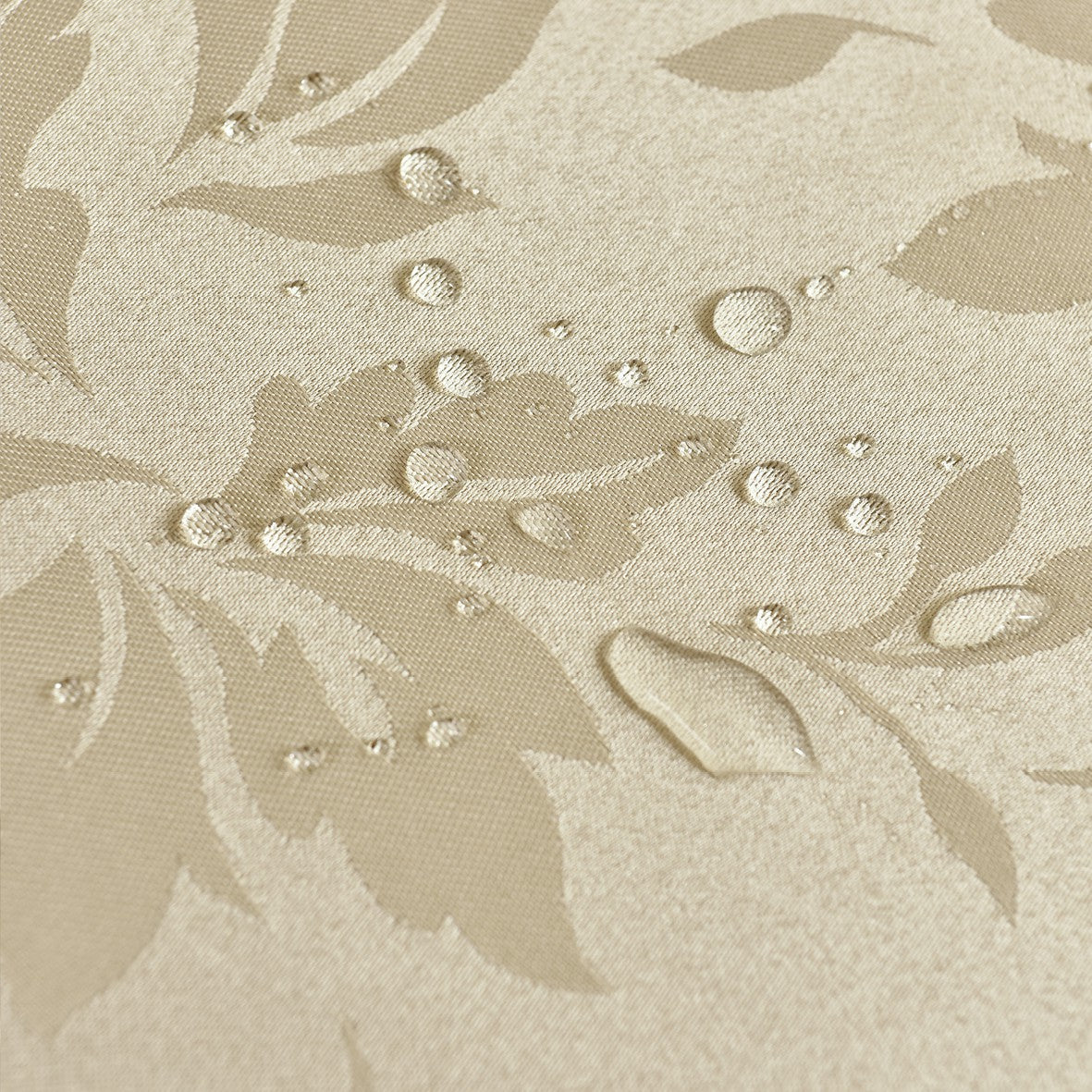 Classic Floral Jacquard Tablecloth – Champagne (Round)