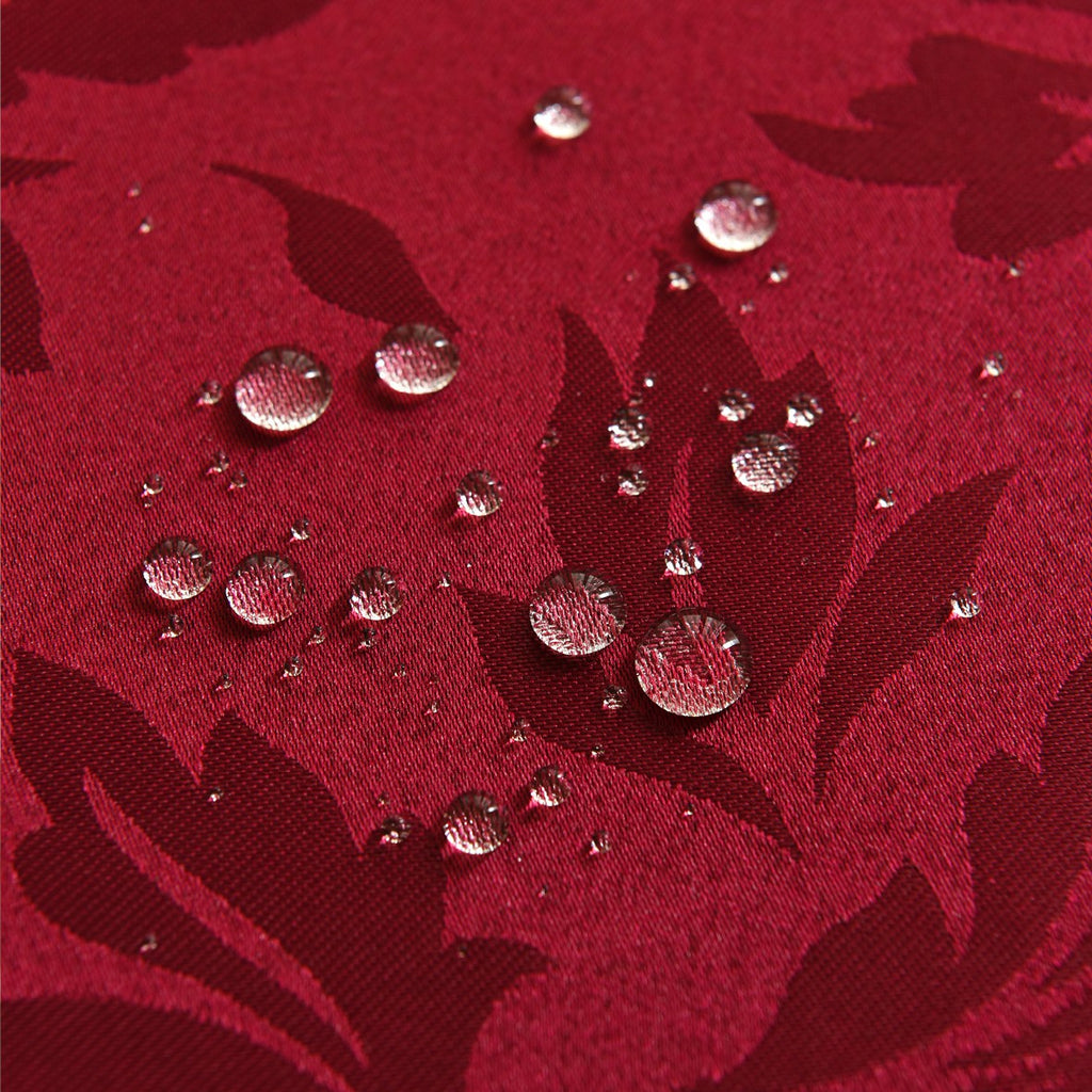 Classic Floral Jacquard Tablecloth – Red (Round)