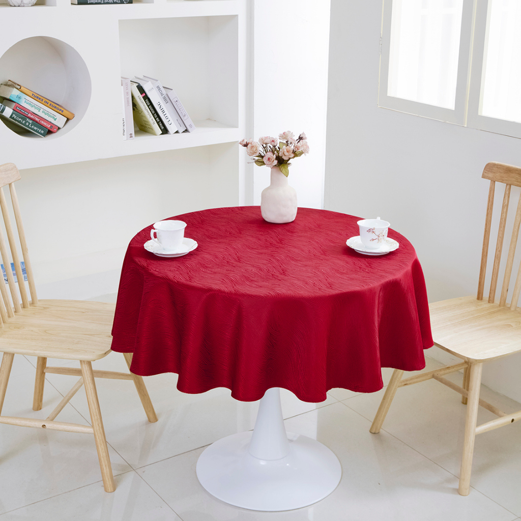 Ripple Texture Polyester Tablecloth-Round