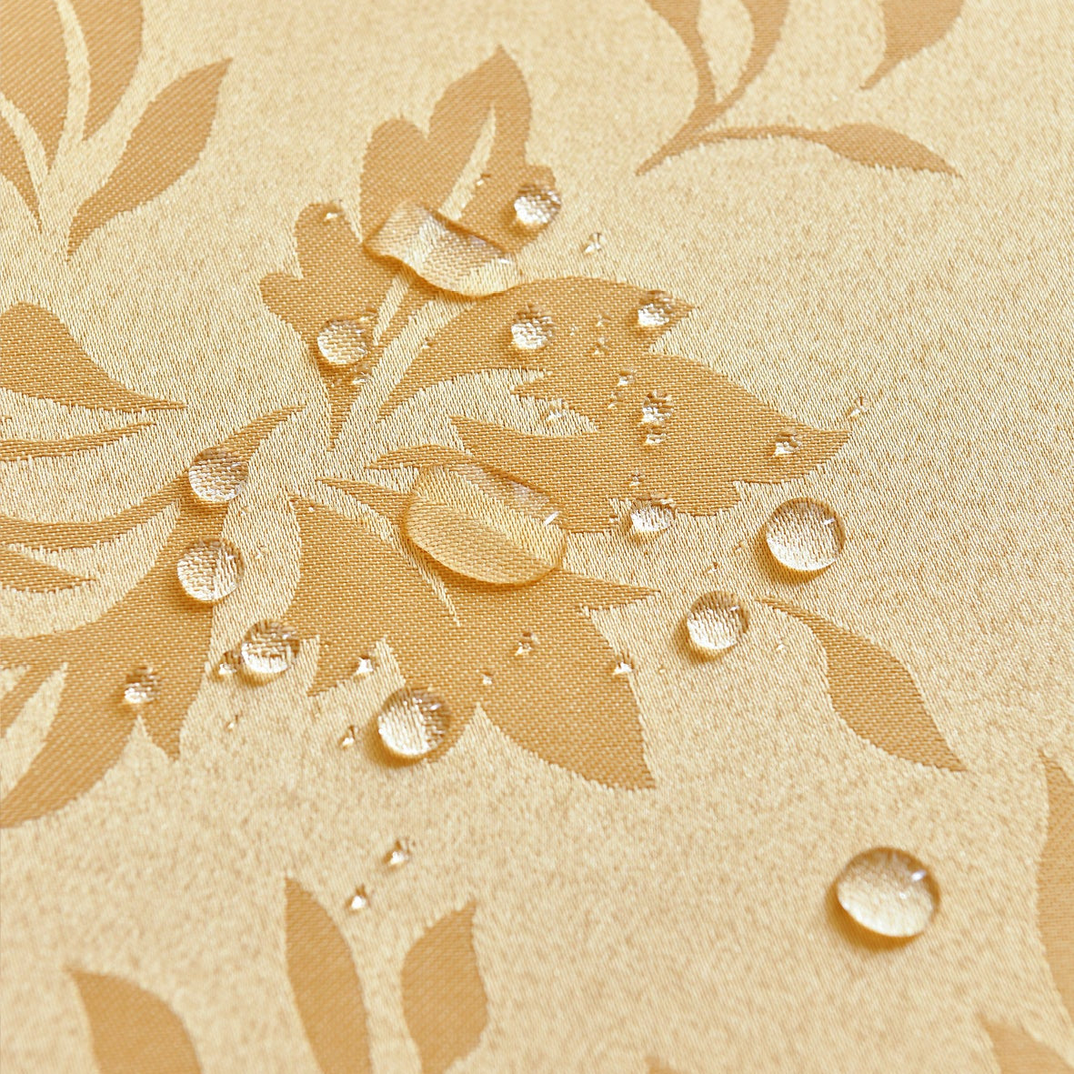 Floral Polyester Tablecloth-Round-Yellow