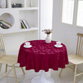 Classic Floral Jacquard Tablecloth – Burgundy (Round)