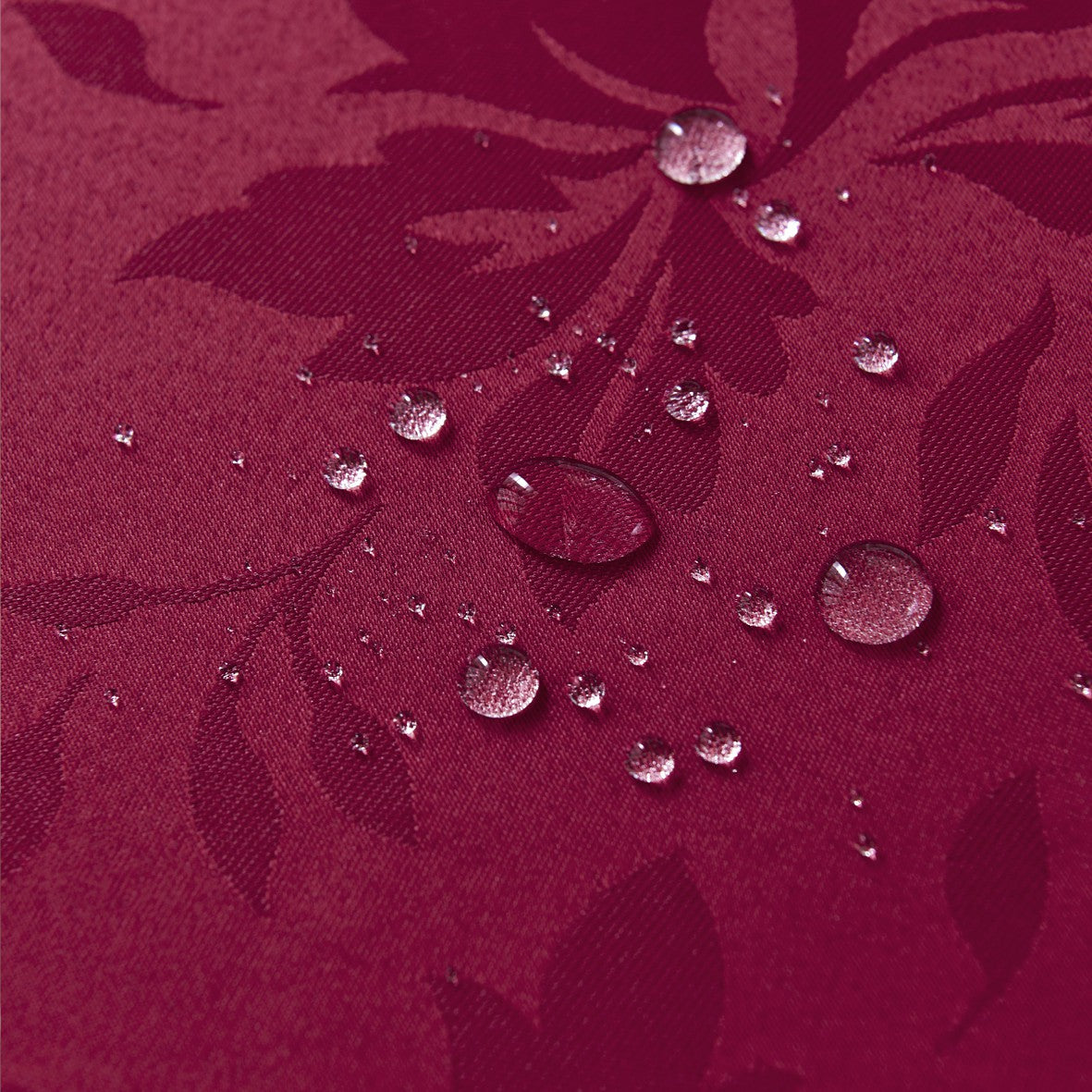 Classic Floral Jacquard Tablecloth – Burgundy (Round)