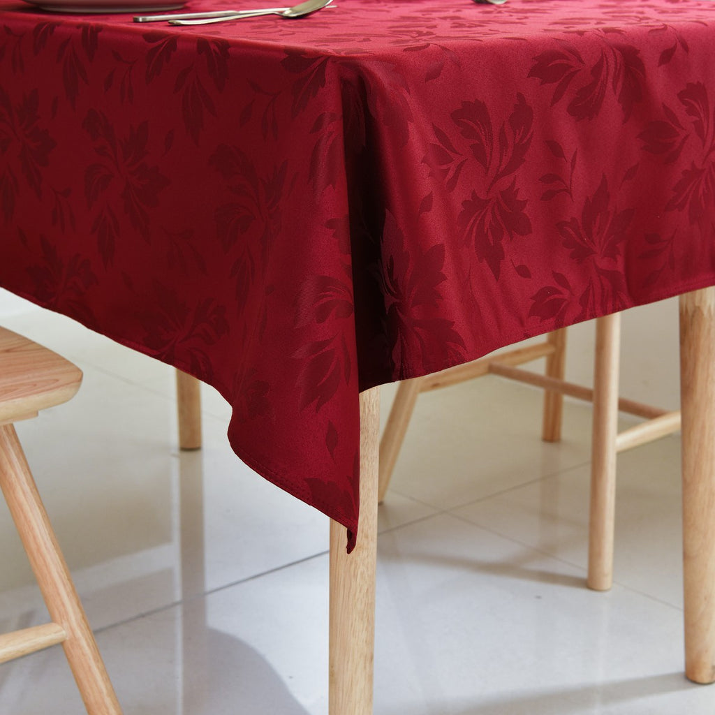 Classic Floral Jacquard Tablecloth – Red (Rectangle)