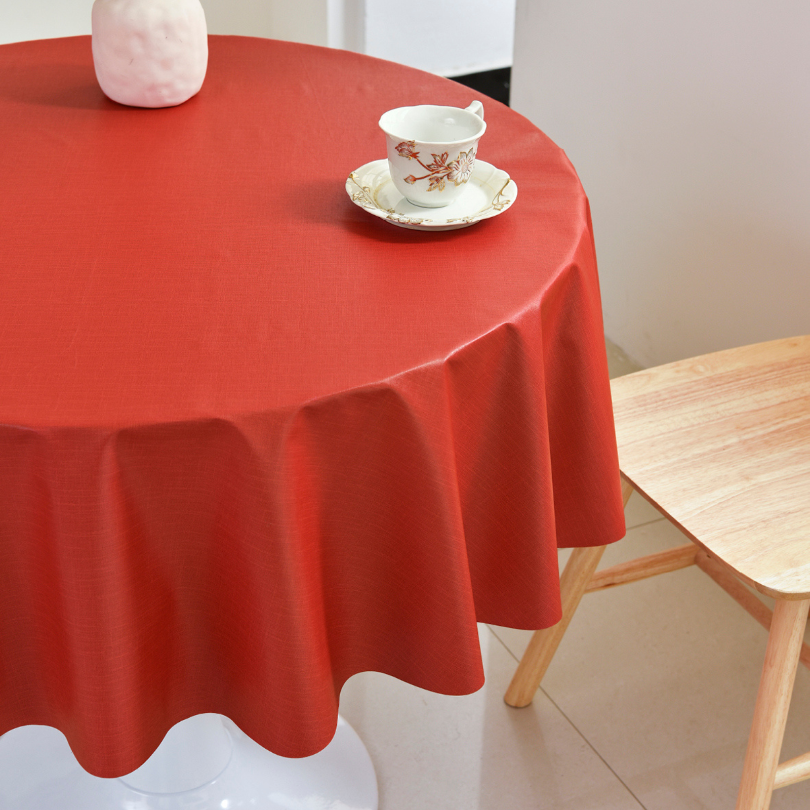PVC Solid Color Tablecloth-Red