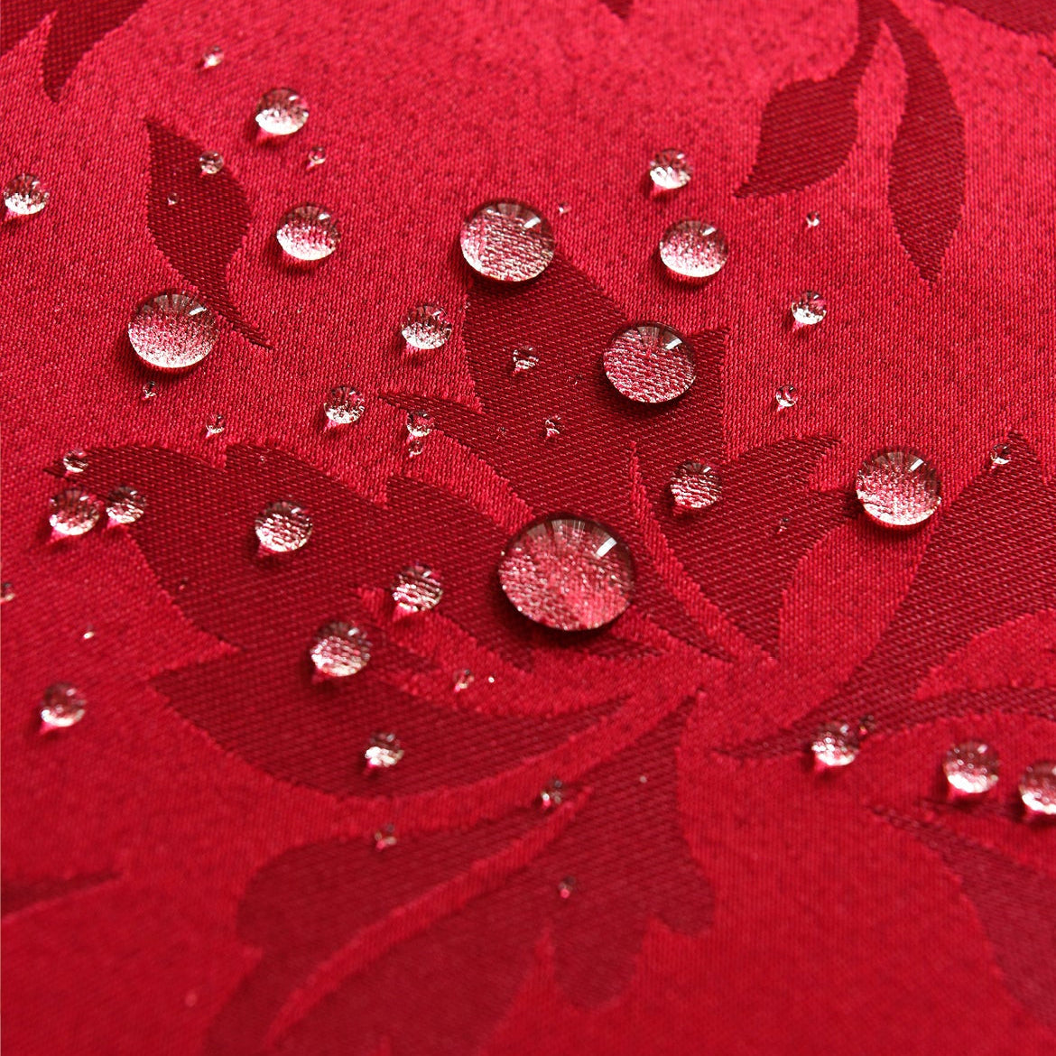 Floral Polyester Tablecloth- Rectangle-Red