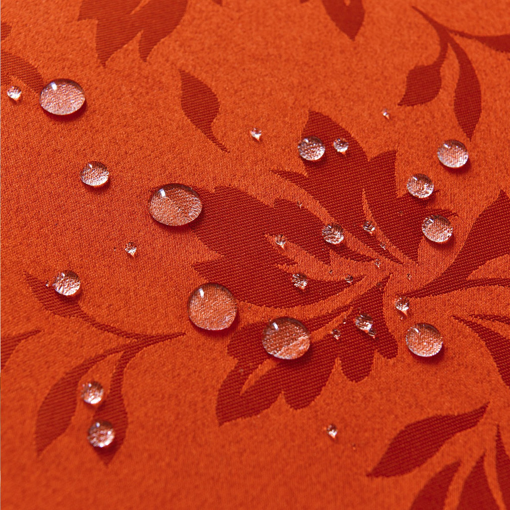 Classic Floral Jacquard Tablecloth – Coral Red (Round)