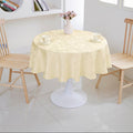 Floral Polyester Tablecloth-Round-Beige