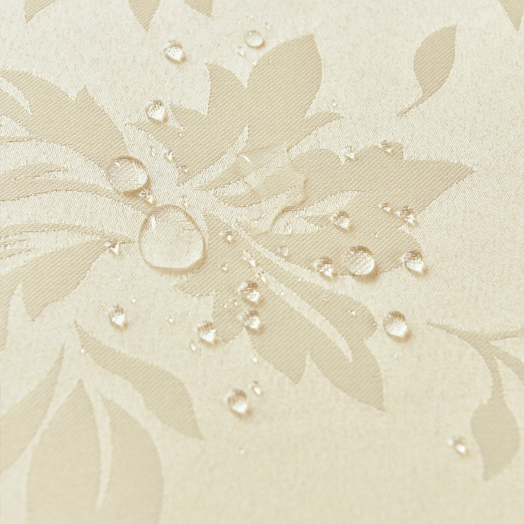 Floral Polyester Tablecloth-Round-Beige