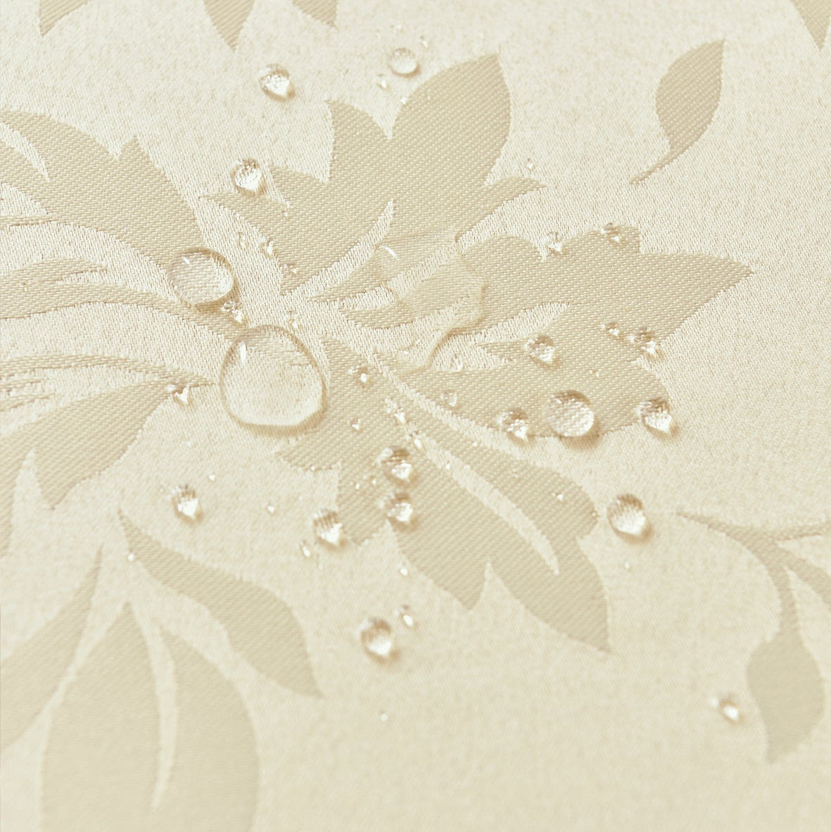 Floral Polyester Tablecloth-Round-Beige
