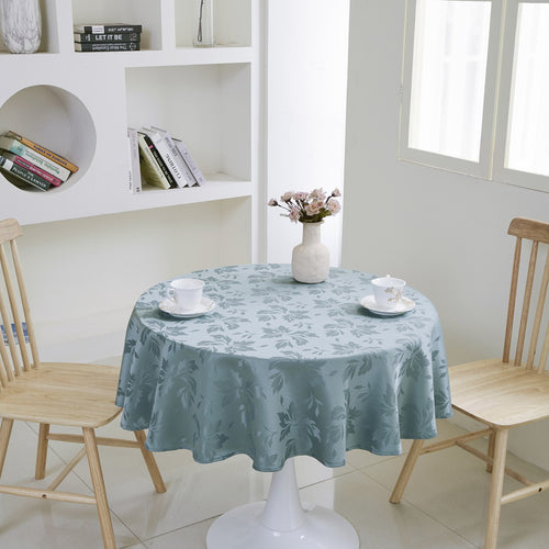 Classic Floral Jacquard Tablecloth – Sage Green (Round)