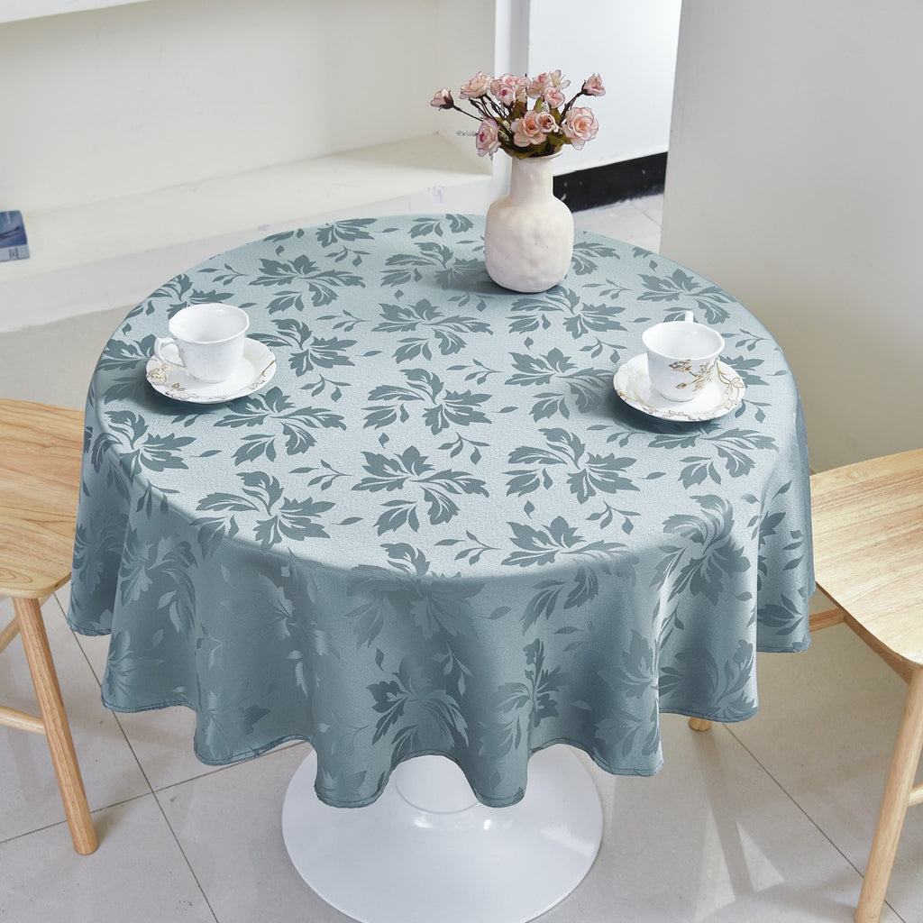 Classic Floral Jacquard Tablecloth – Sage Green (Round)
