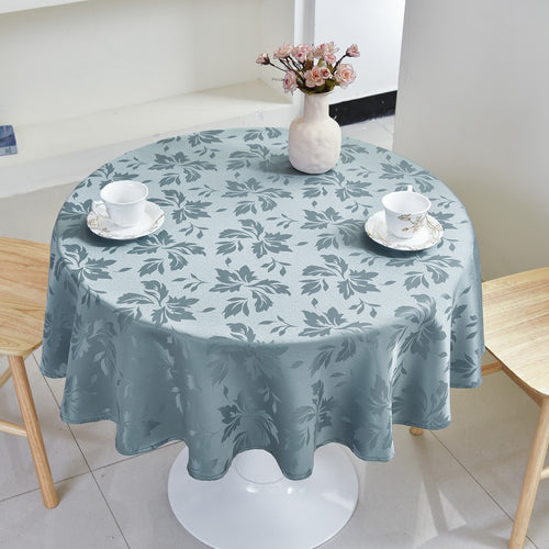 Classic Floral Jacquard Tablecloth – Sage Green (Round)
