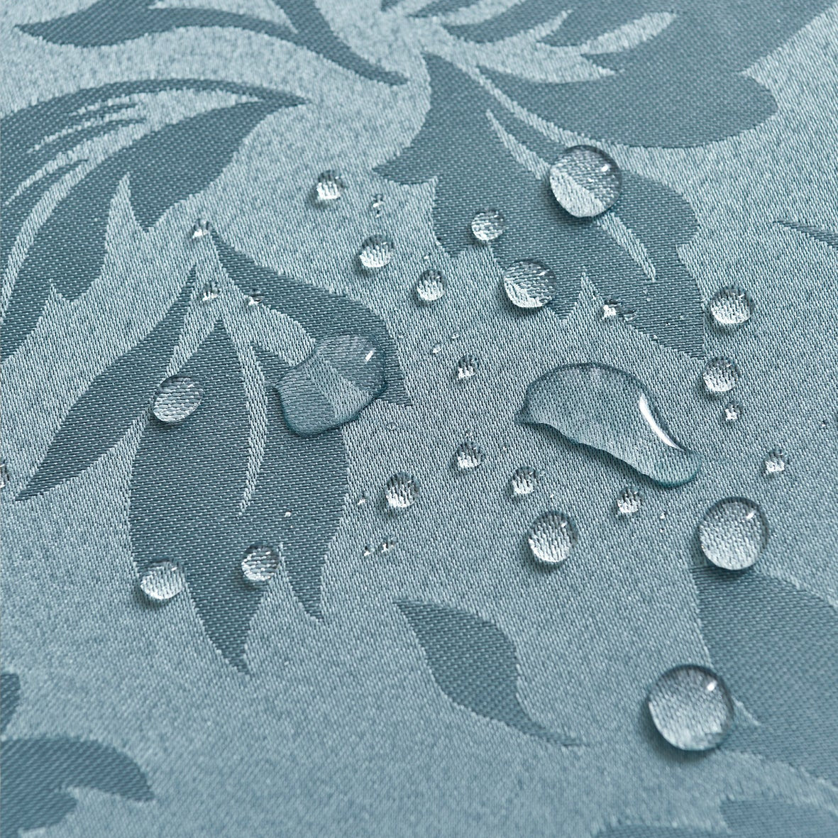 Floral Polyester Tablecloth-Round-Blue