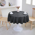 Ripple Texture Polyester Tablecloth-Round-Black