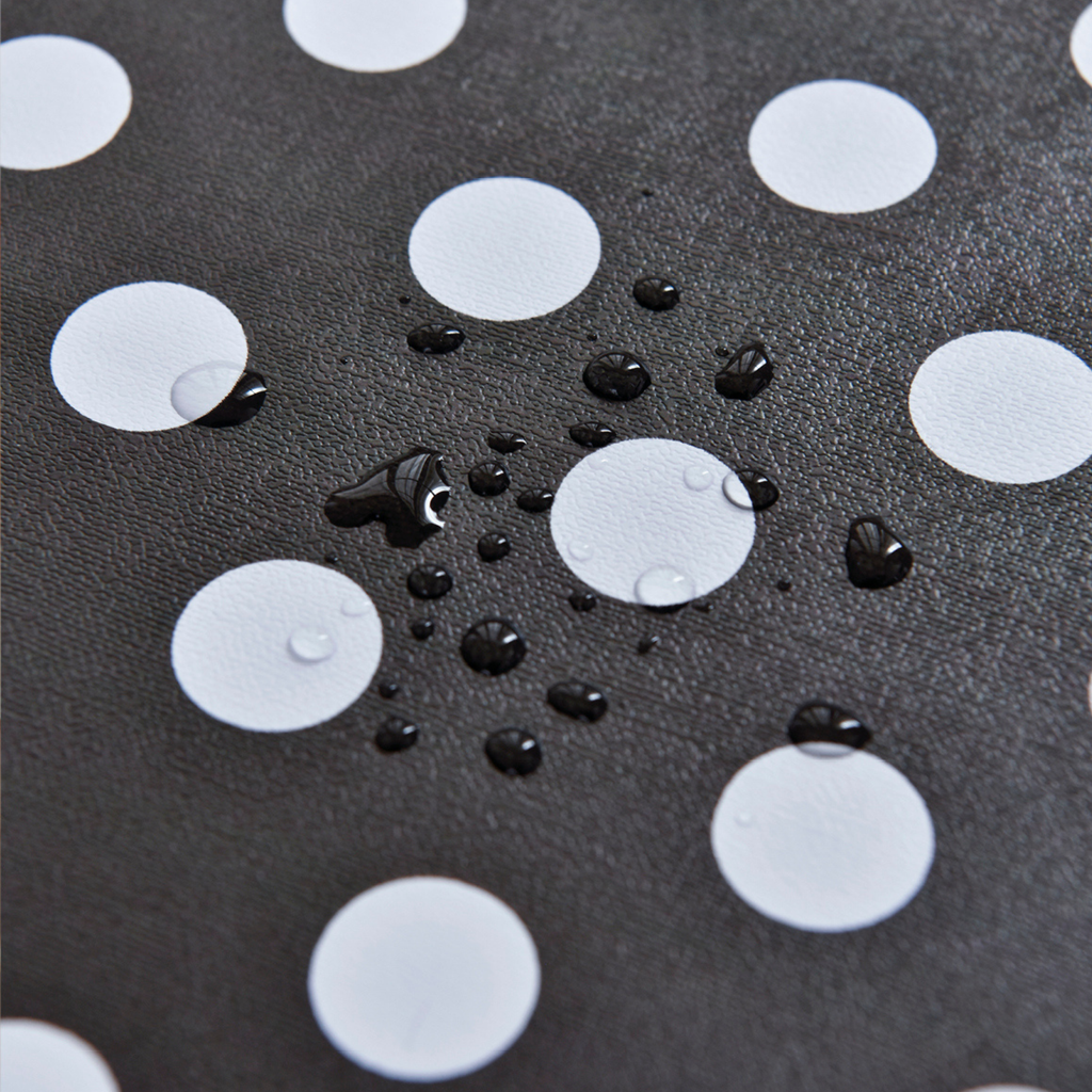 Waterproof Polka Dot Tablecloth-Round-Black