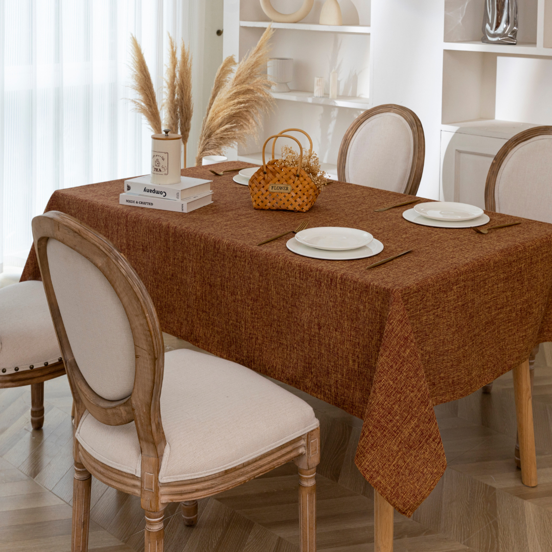 Faux Linen Tablecloth