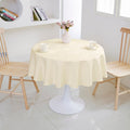 Ripple Texture Polyester Tablecloth-Round-Beige