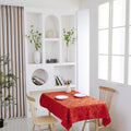 Classic Floral Jacquard Tablecloth – Coral Red (Rectangle)