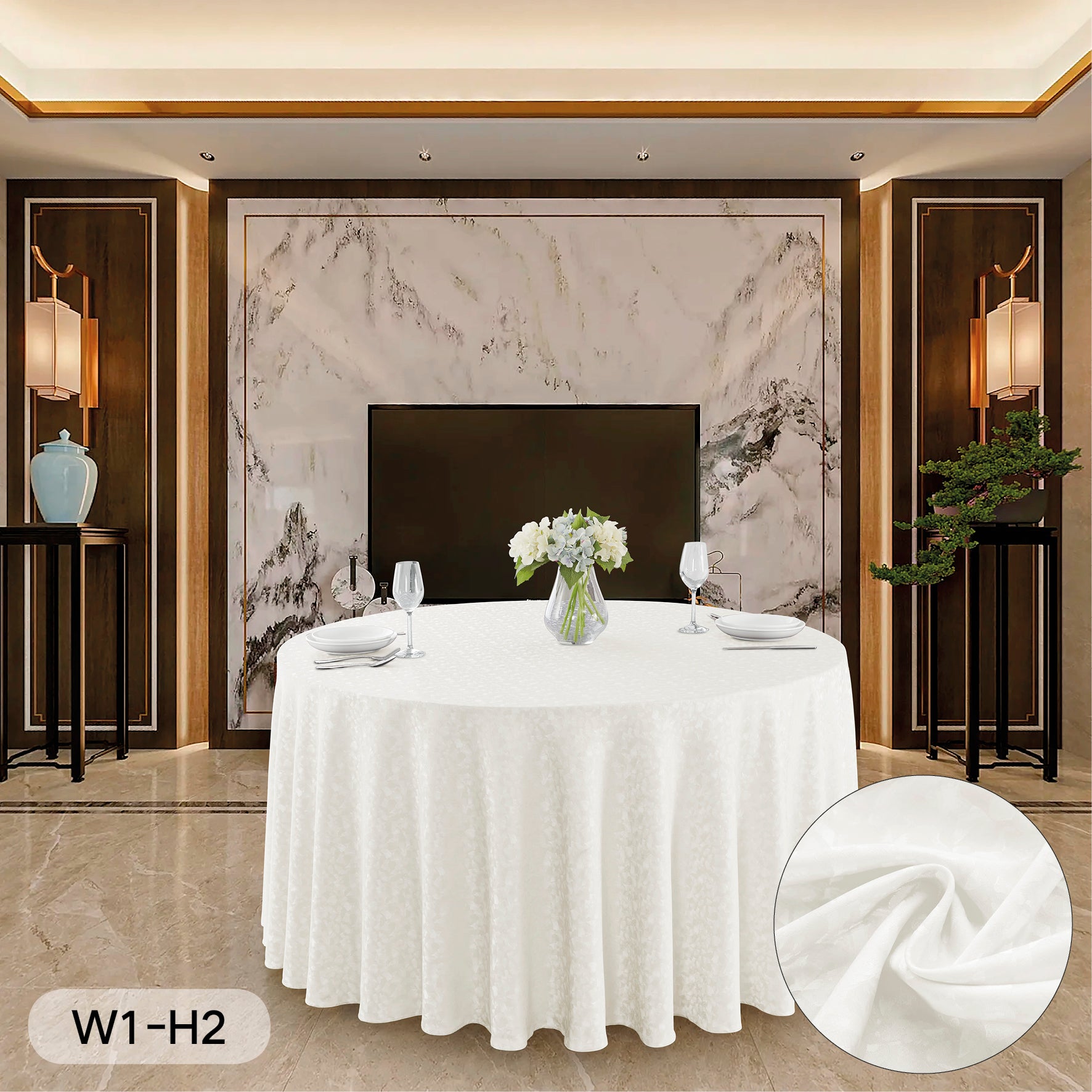 Polyester Jacquard Tablecloth-W1