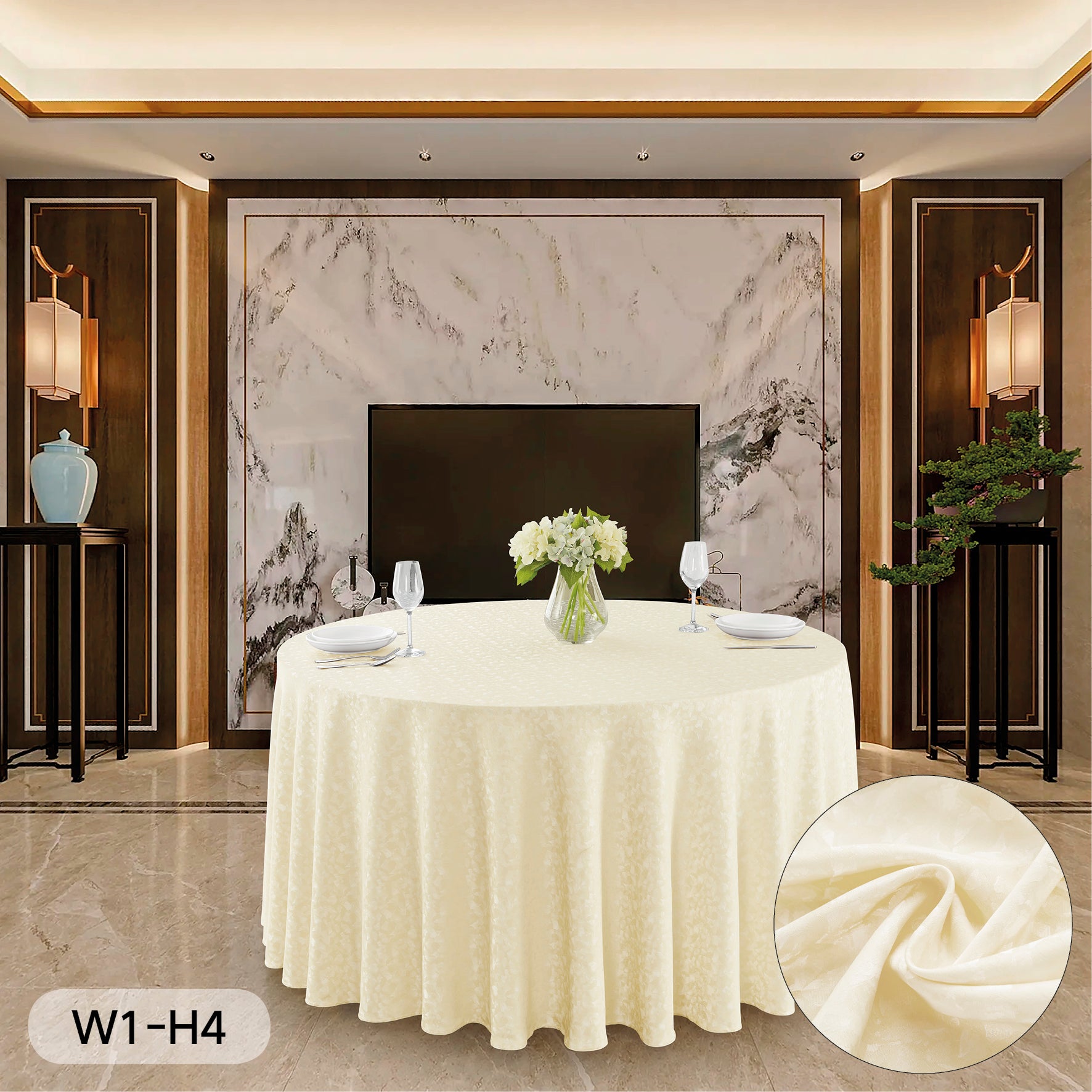 Polyester Jacquard Tablecloth-W1