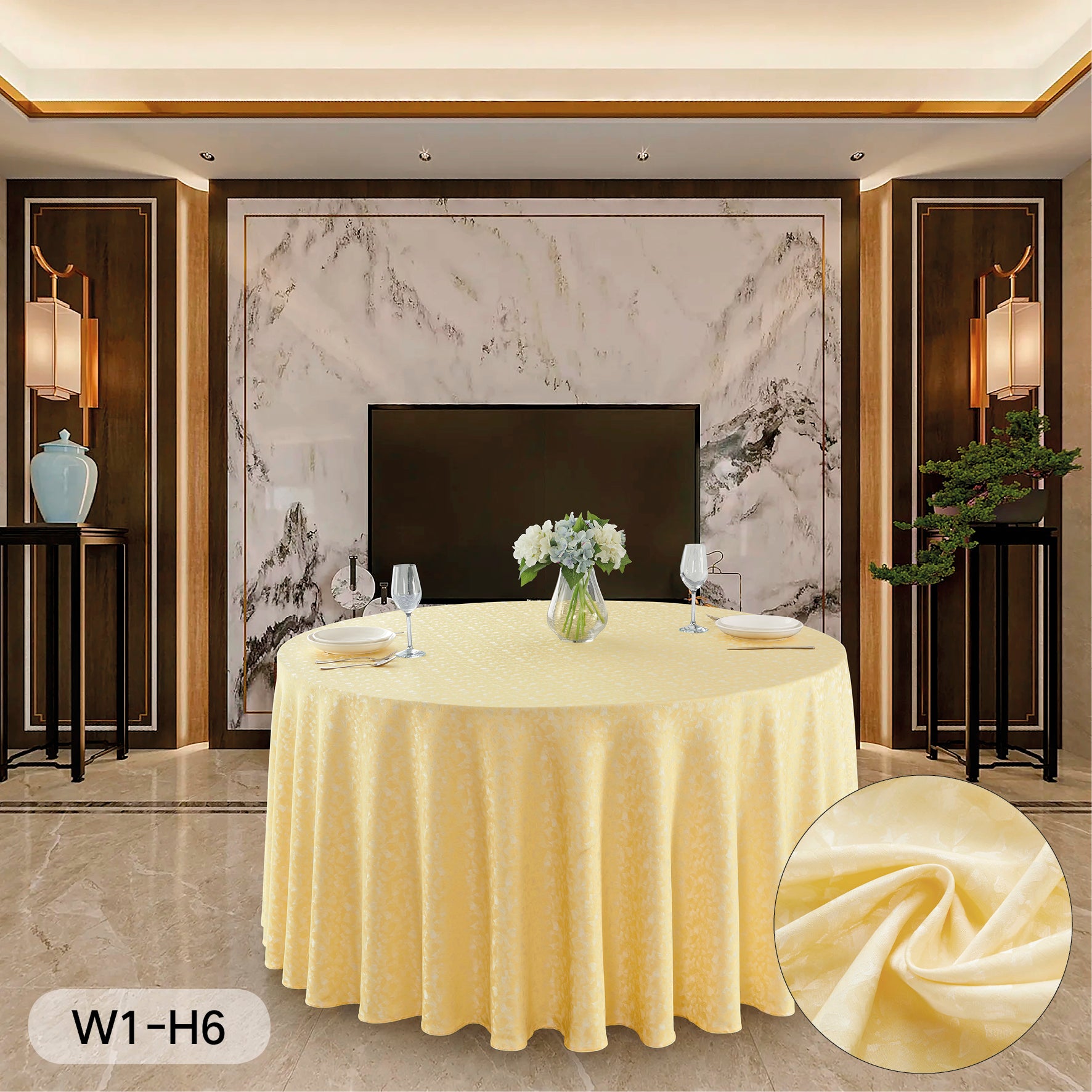 Polyester Jacquard Tablecloth-W1