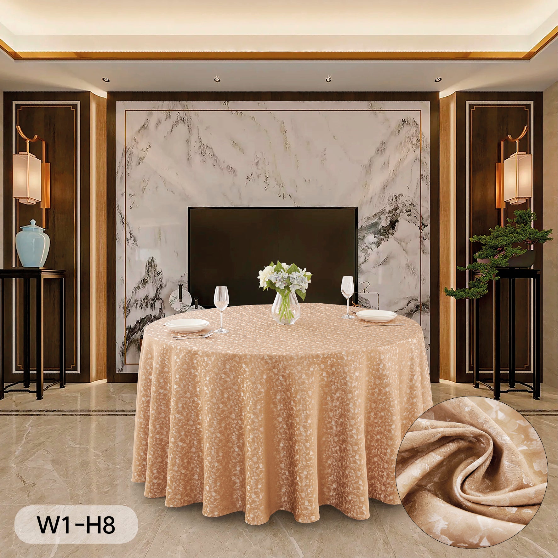 Polyester Jacquard Tablecloth-W1