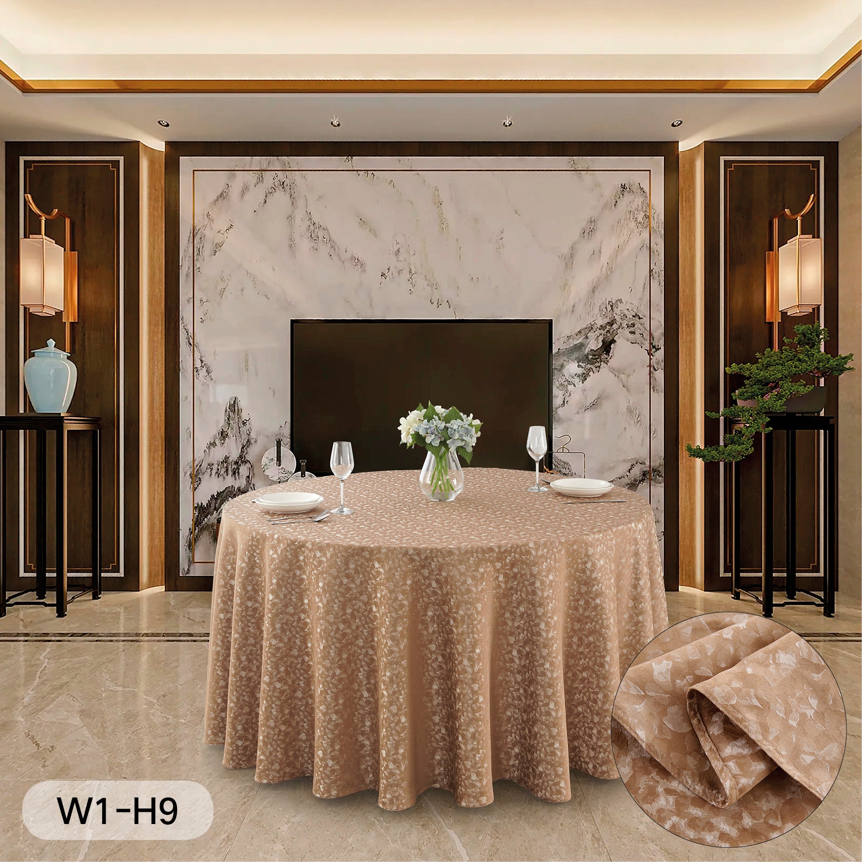 Polyester Jacquard Tablecloth-W1