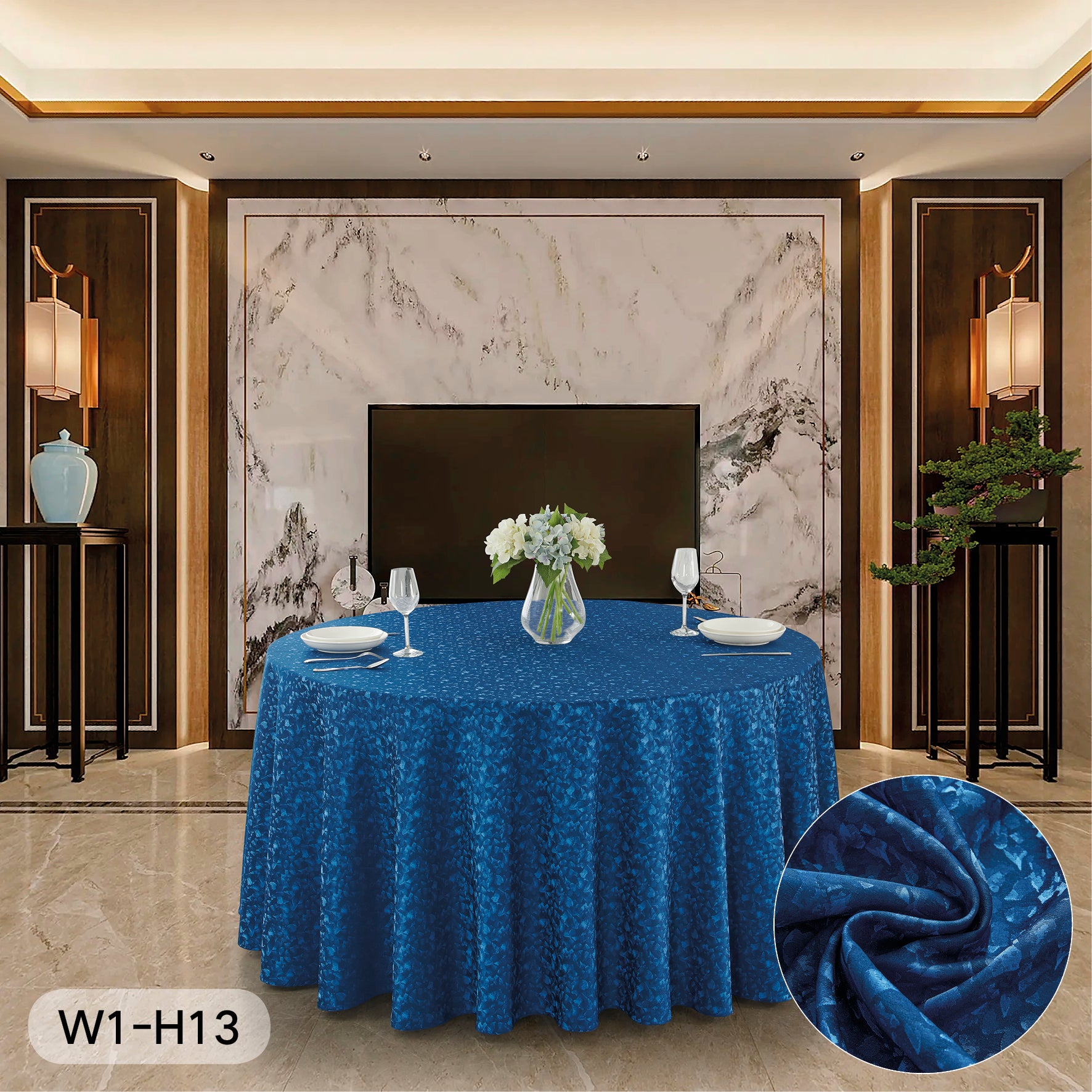 Polyester Jacquard Tablecloth-W1