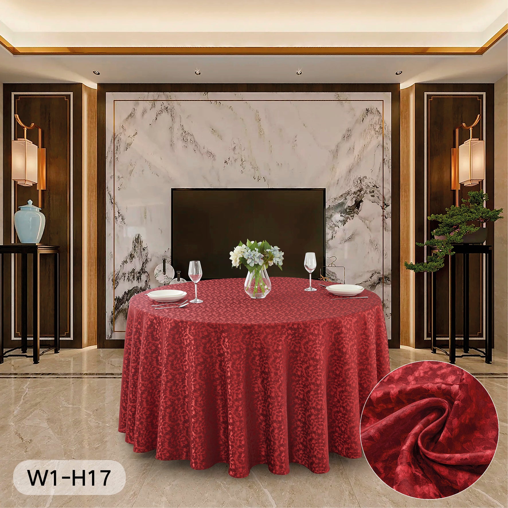 Polyester Jacquard Tablecloth-W1