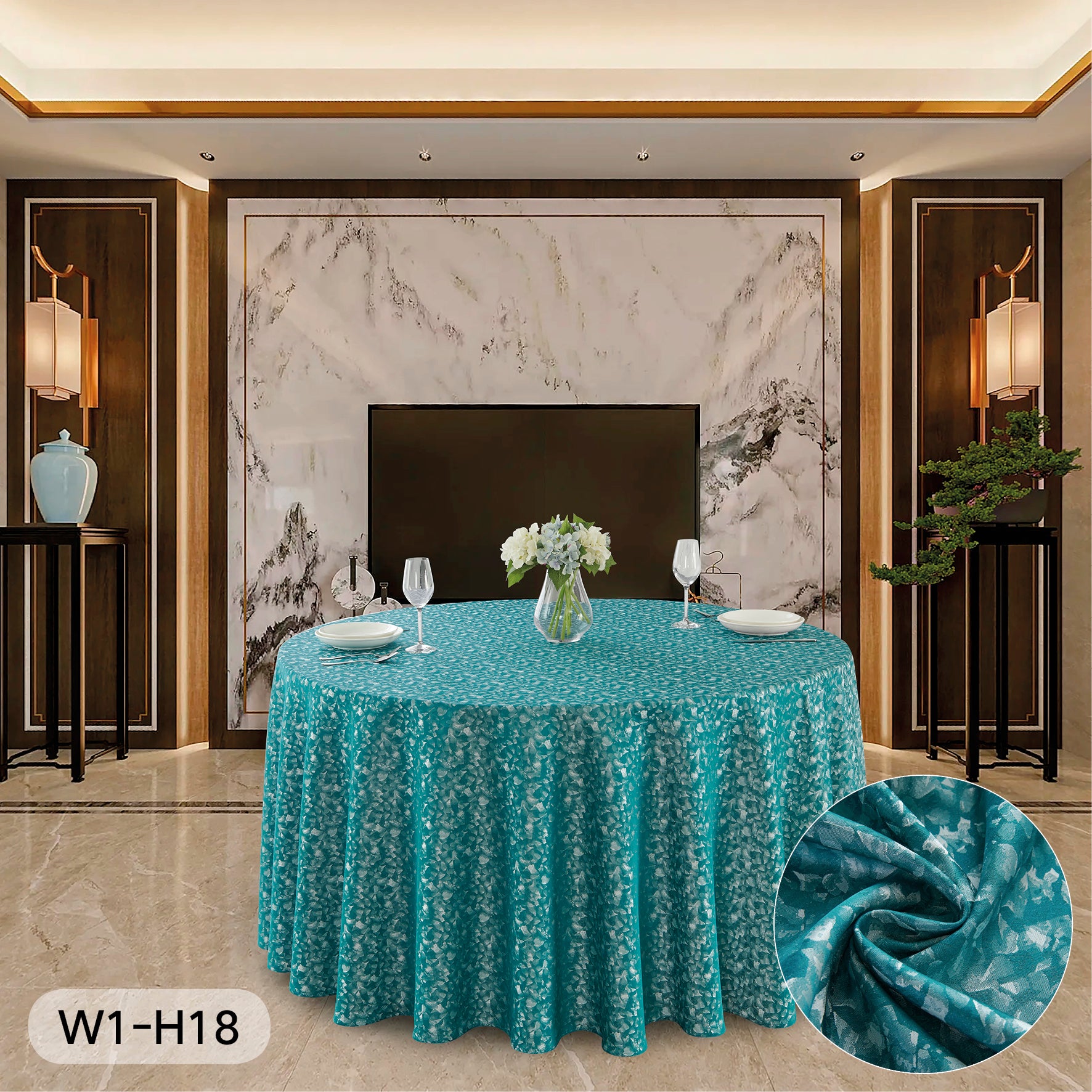 Polyester Jacquard Tablecloth-W1