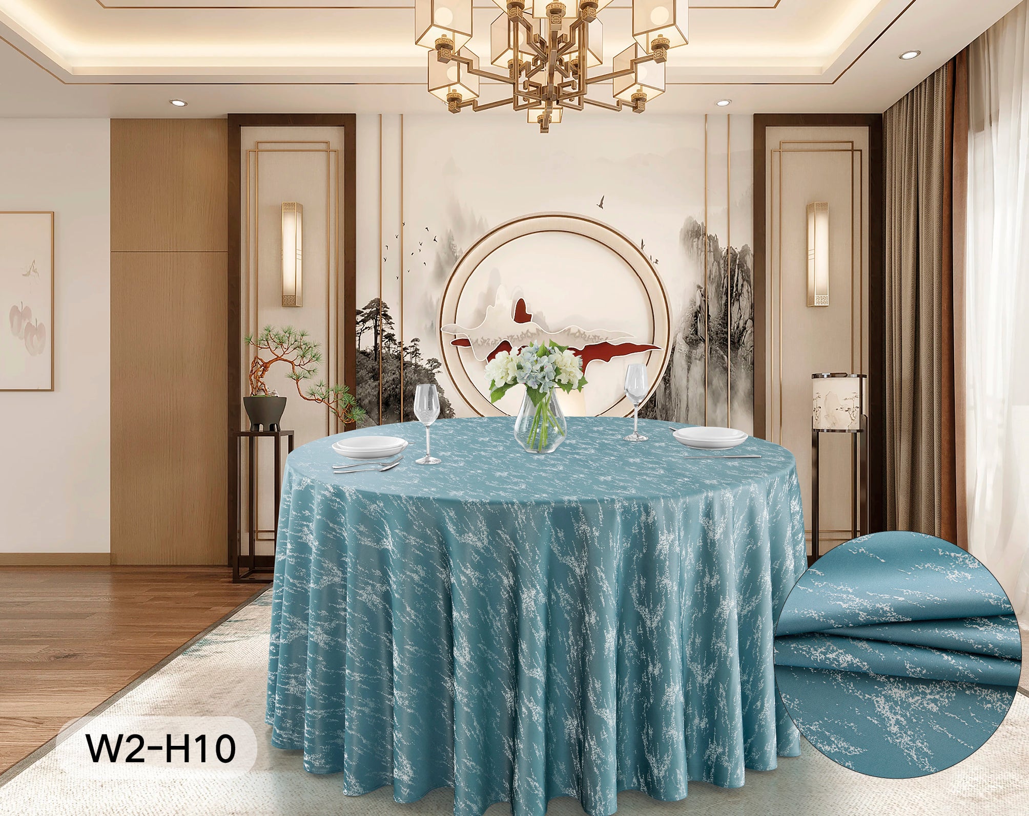 Polyester Jacquard Tablecloth-W2