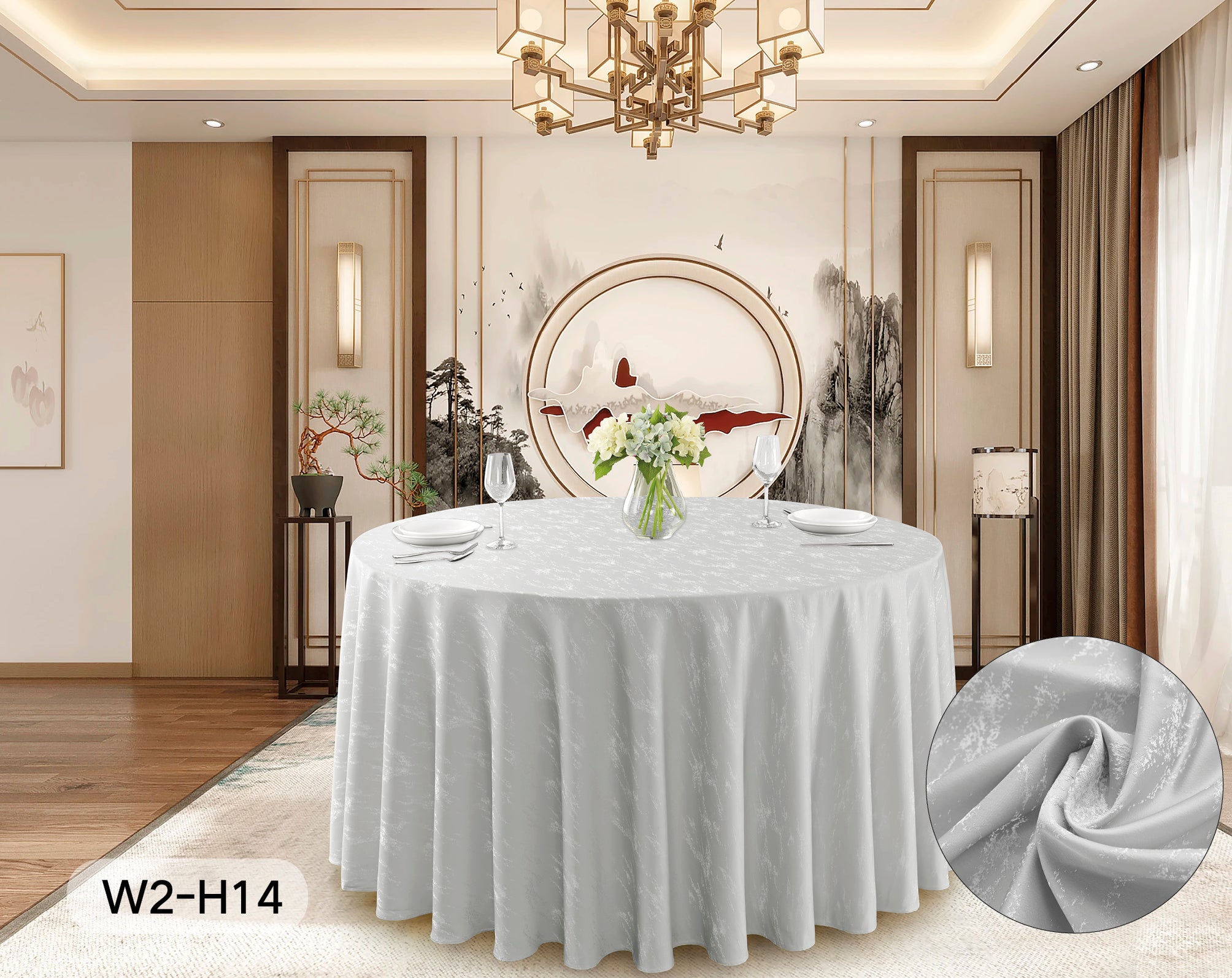 Polyester Jacquard Tablecloth-W2