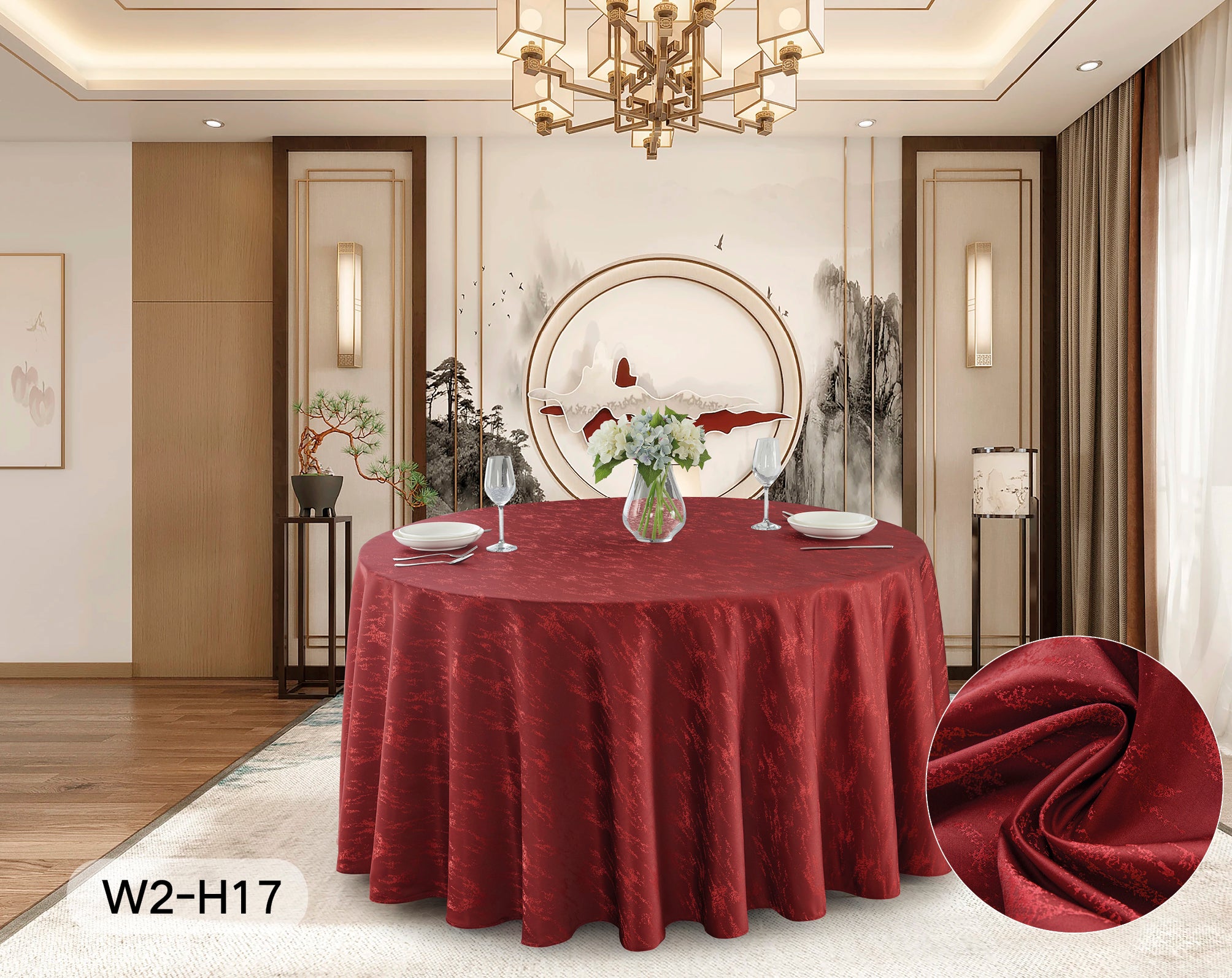 Polyester Jacquard Tablecloth-W2