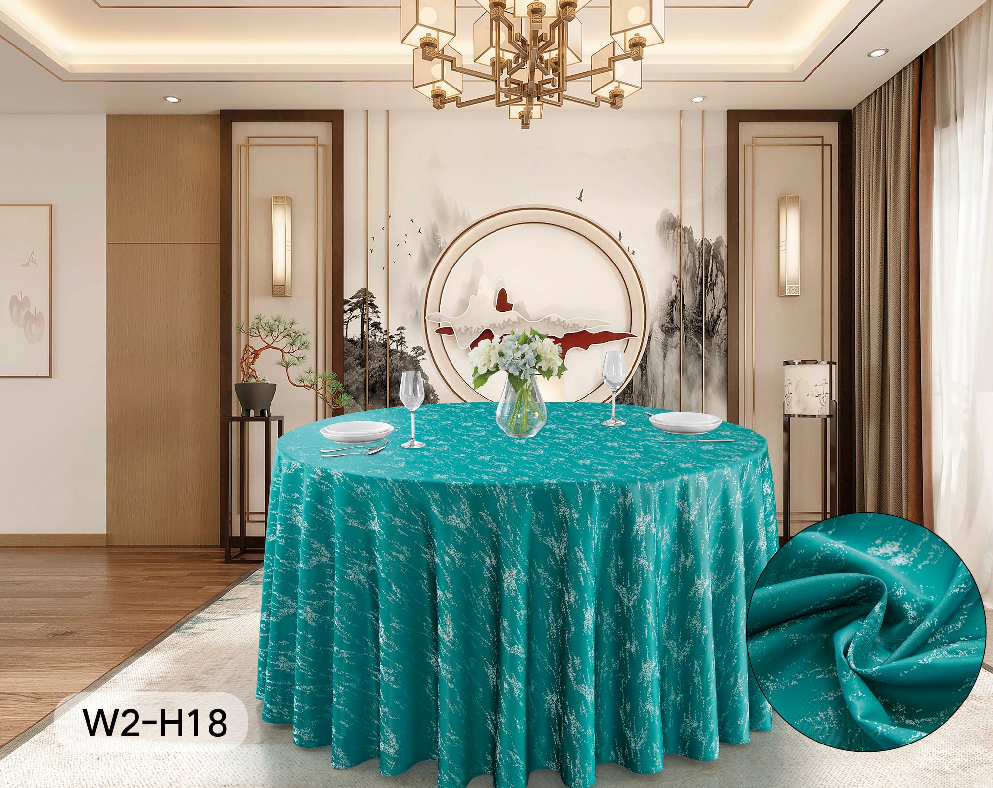 Polyester Jacquard Tablecloth-W2