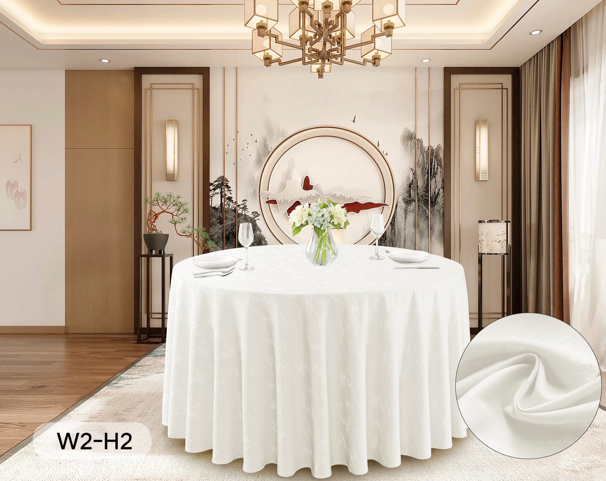 Polyester Jacquard Tablecloth-W2