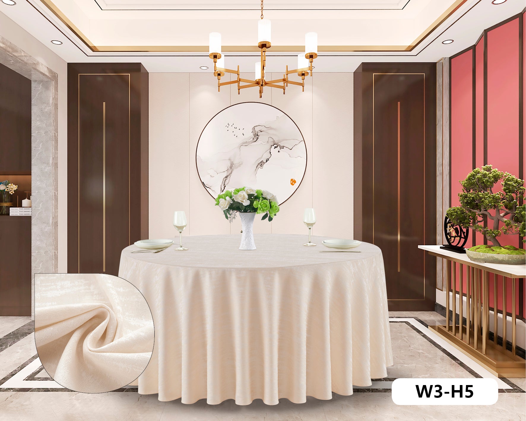 Polyester Jacquard Tablecloth-W3