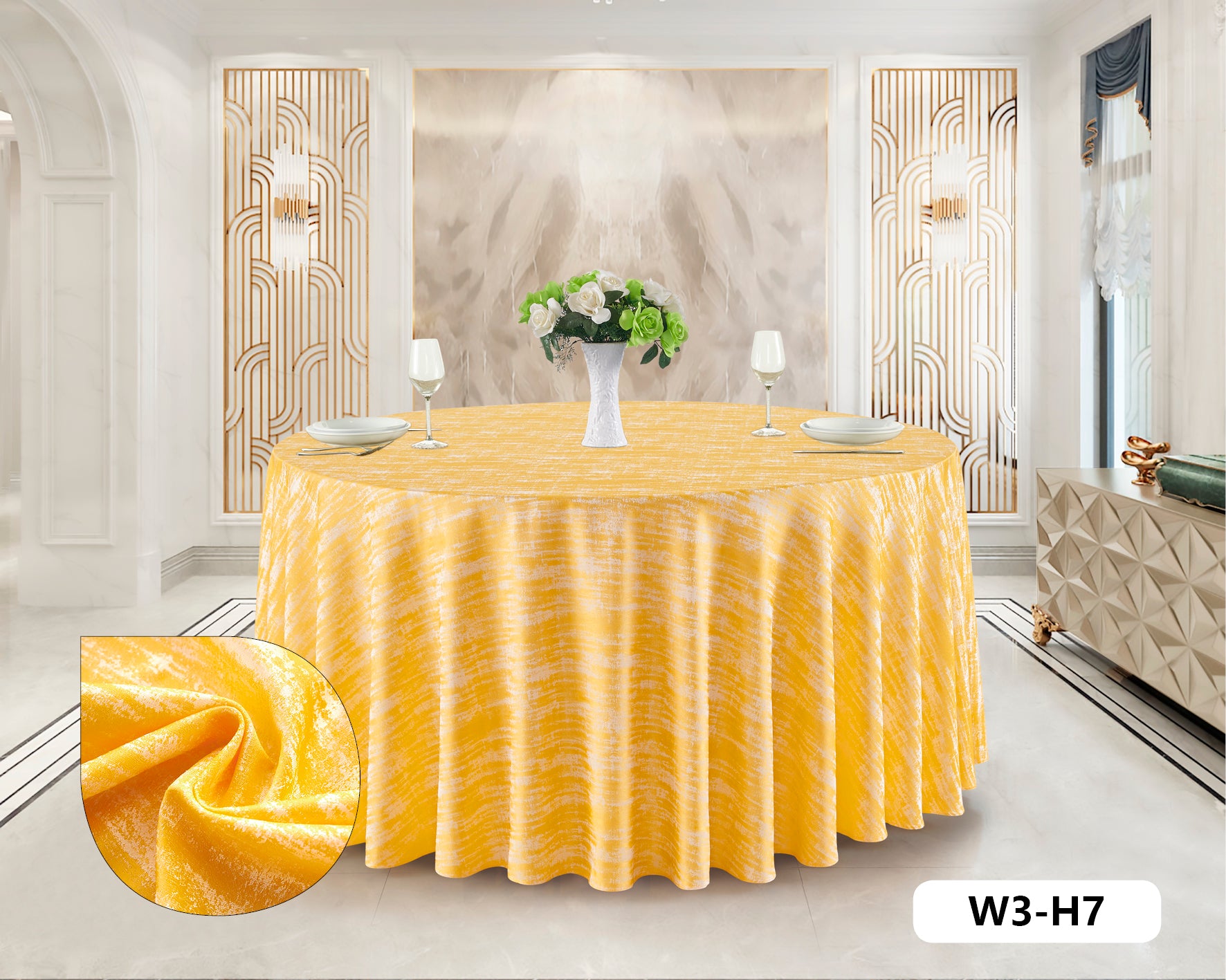 Polyester Jacquard Tablecloth-W3