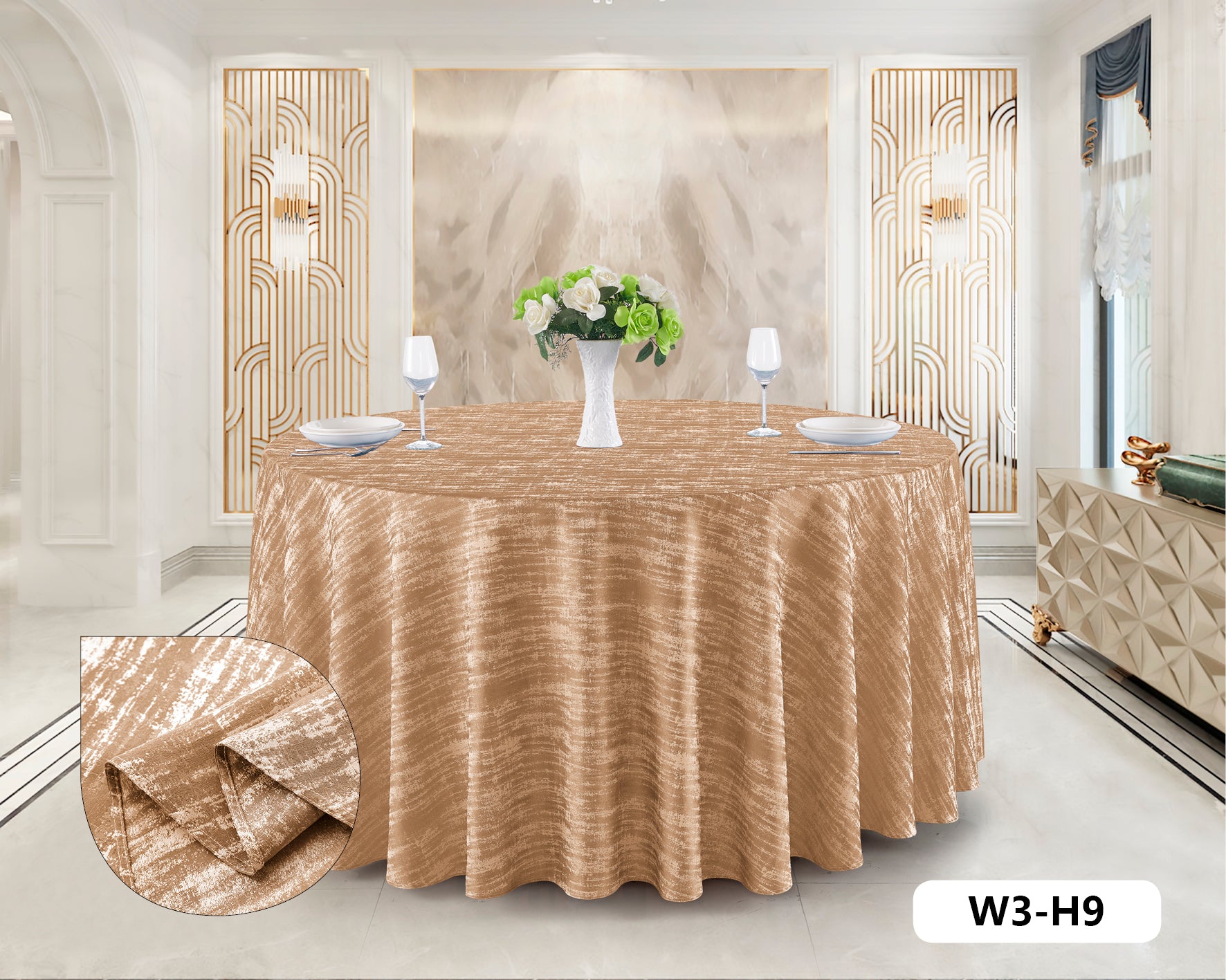 Polyester Jacquard Tablecloth-W3