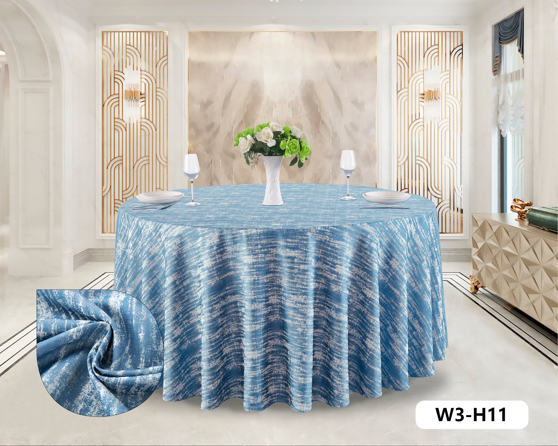 Polyester Jacquard Tablecloth-W3