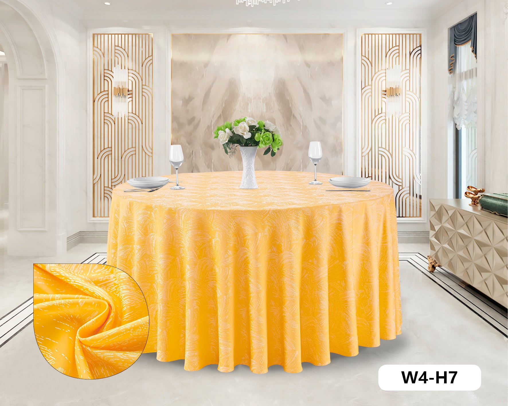 Polyester Jacquard Tablecloth-W4