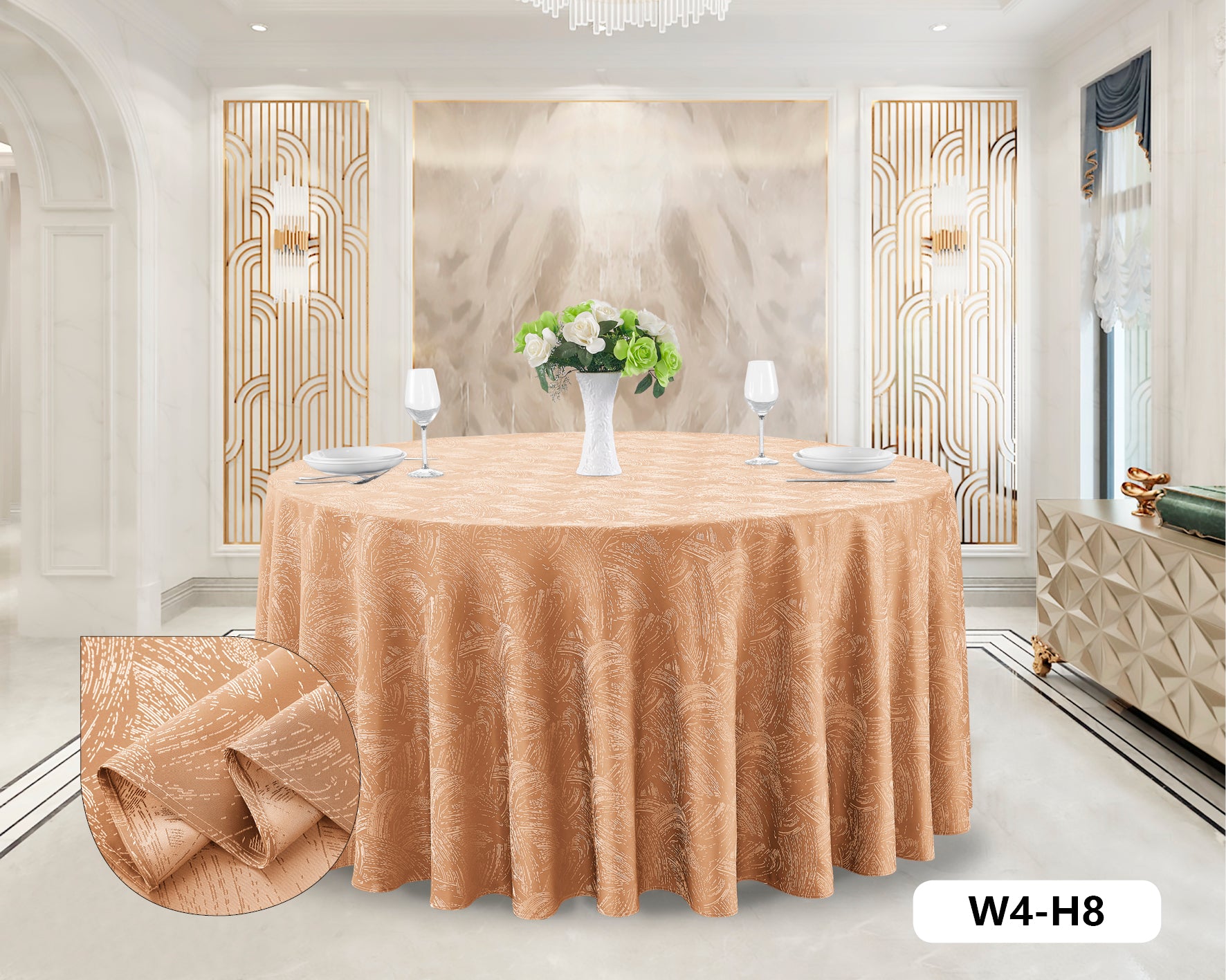 Polyester Jacquard Tablecloth-W4