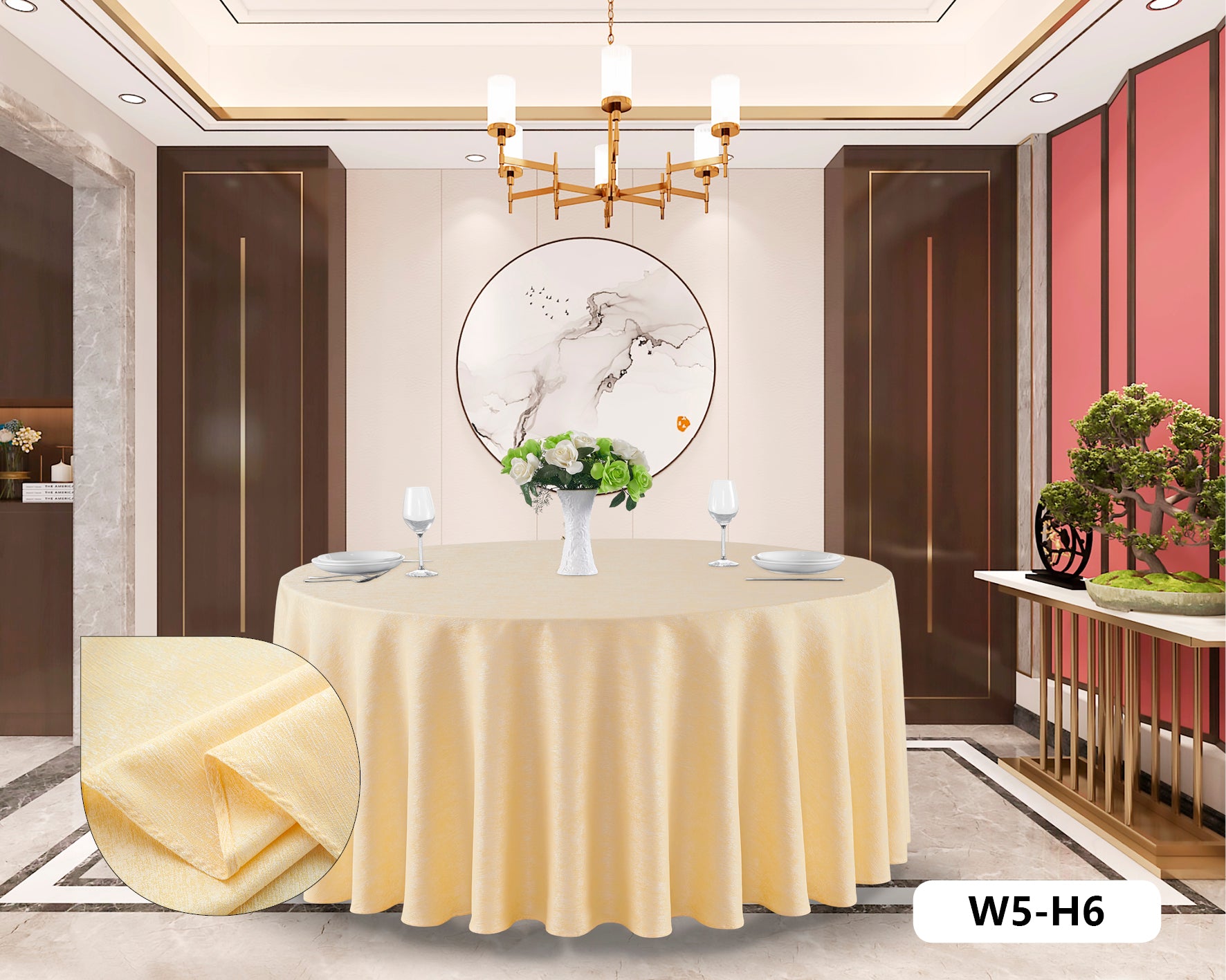 Polyester Jacquard Tablecloth-W5