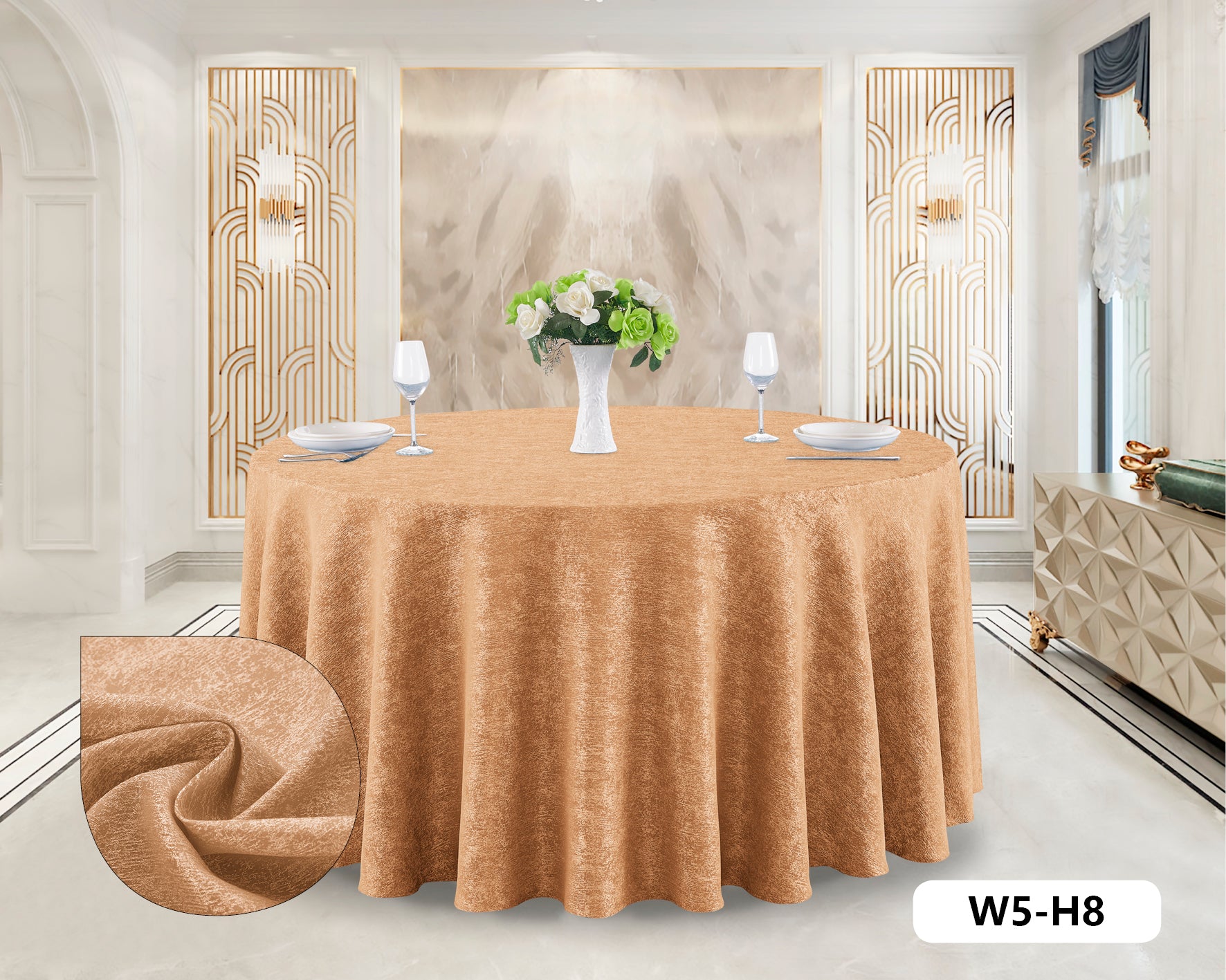 Polyester Jacquard Tablecloth-W5