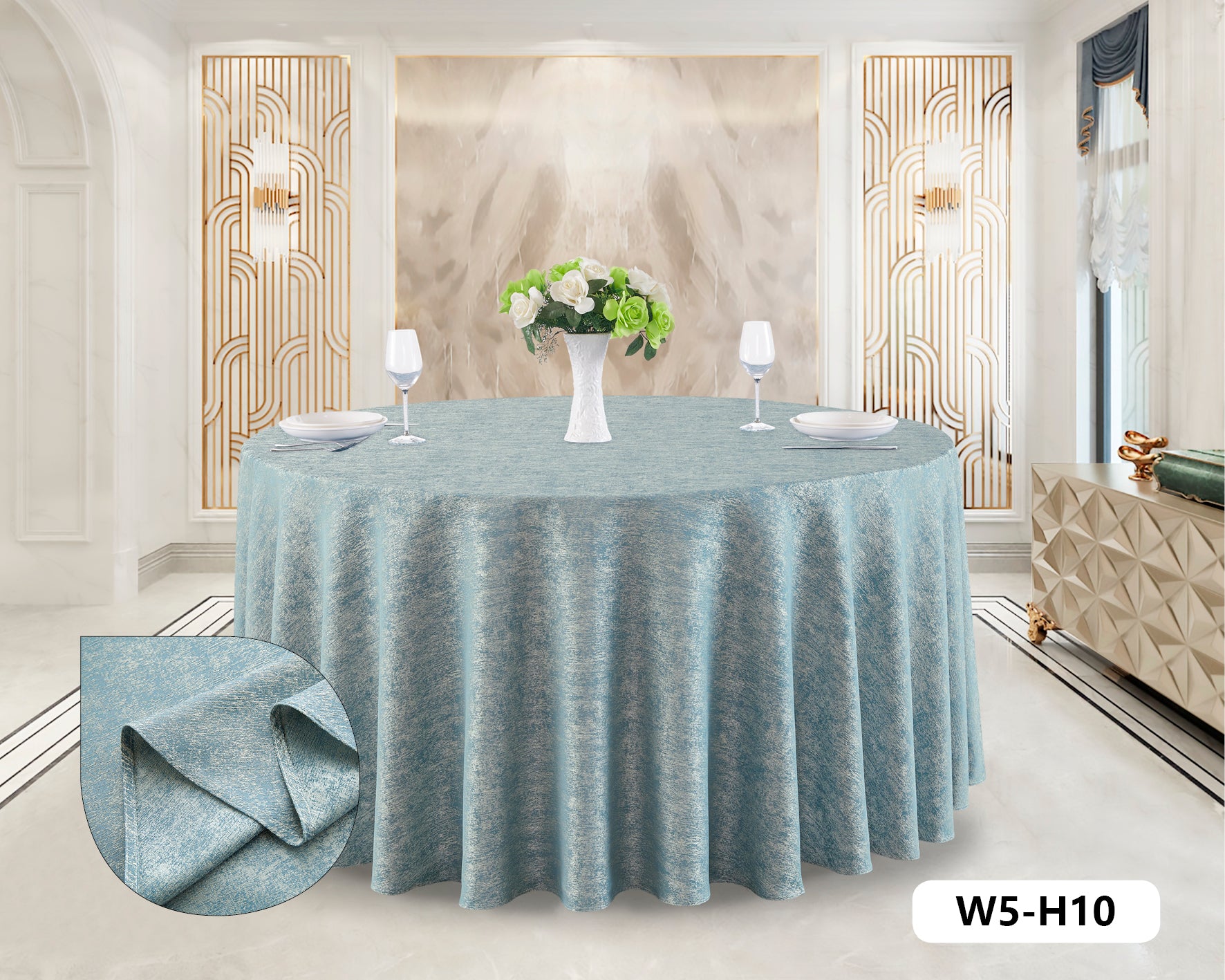 Polyester Jacquard Tablecloth-W5