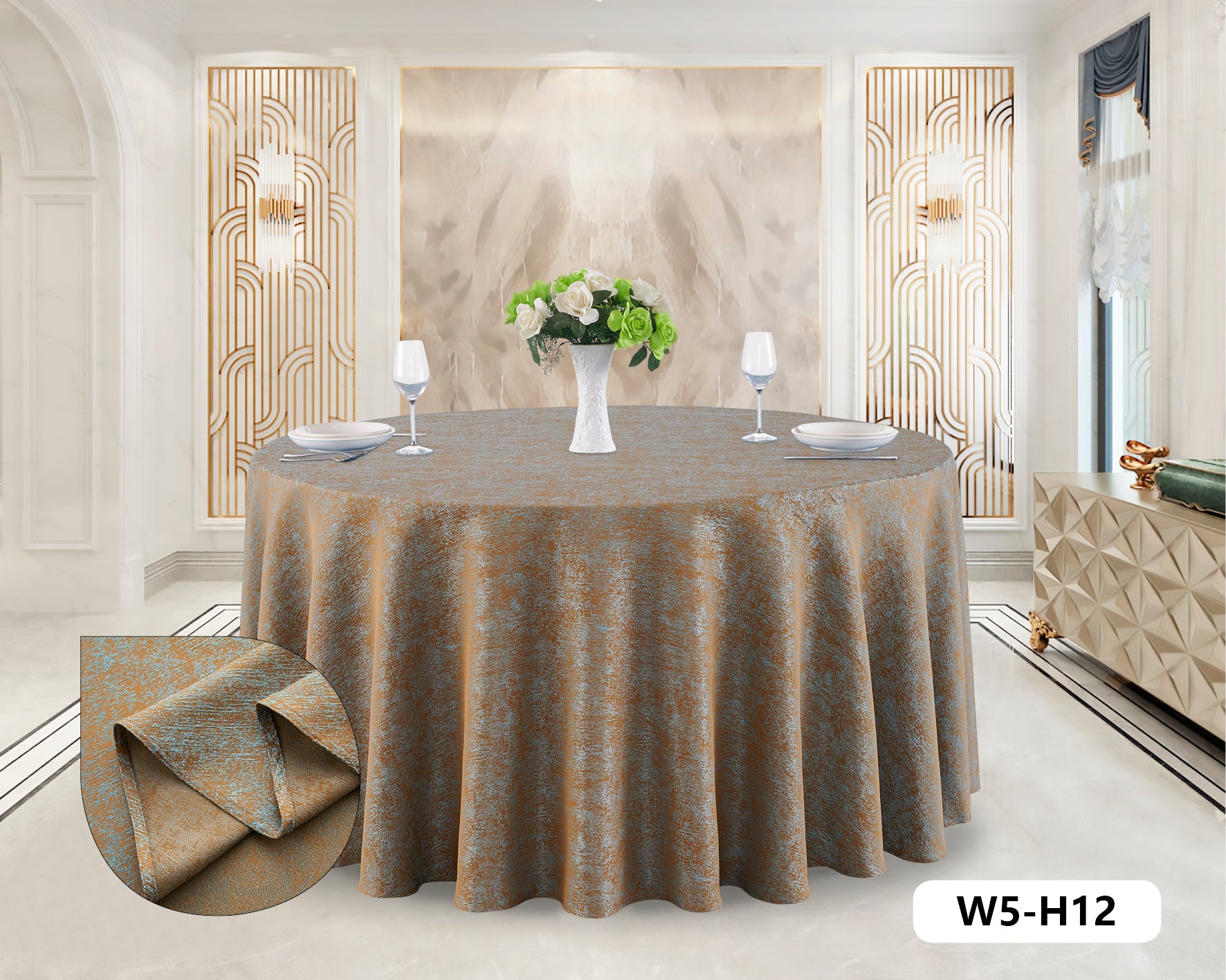 Polyester Jacquard Tablecloth-W5