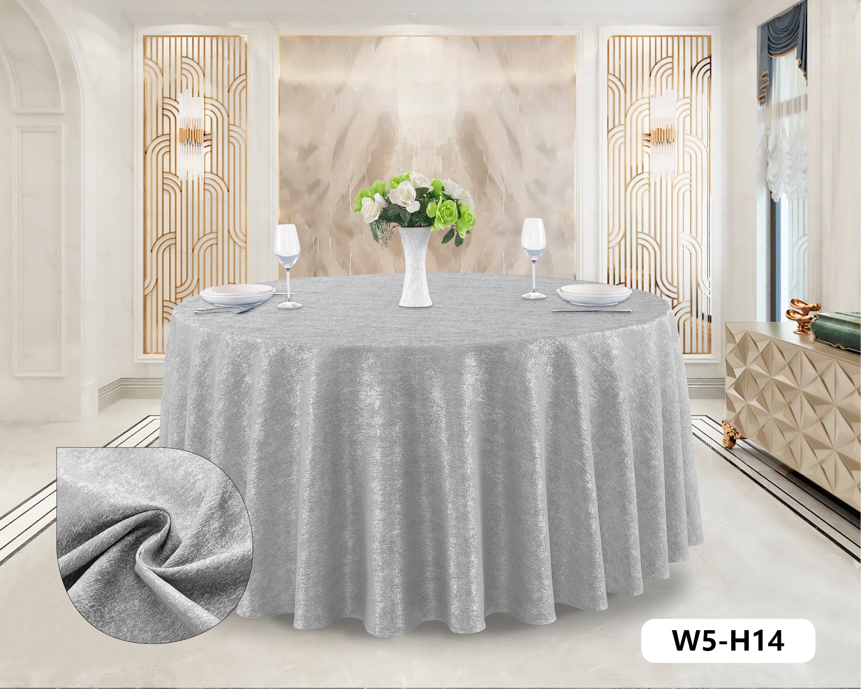Polyester Jacquard Tablecloth-W5