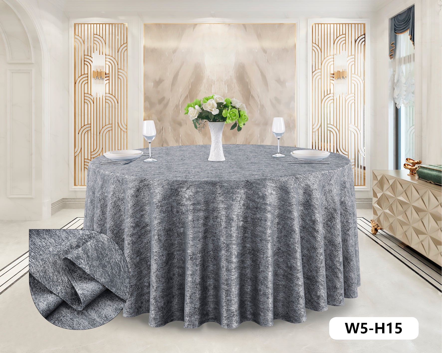Polyester Jacquard Tablecloth-W5